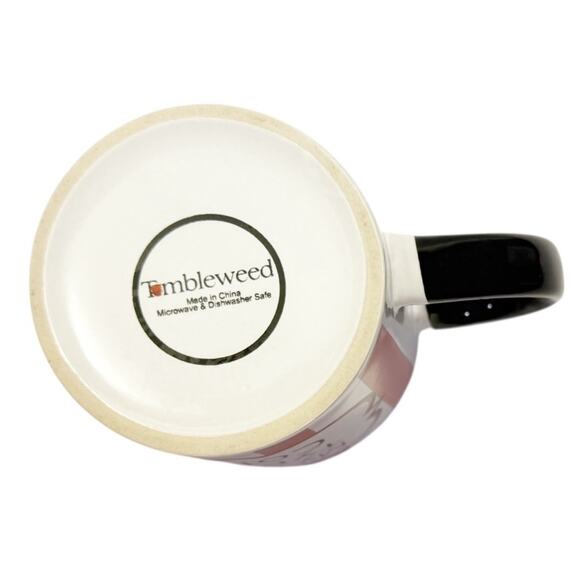 Tumbleweeds “My Blood Type Is Coffee” Red & White Striped 18oz XL Coffee Cup Mug - Picture 8 of 8